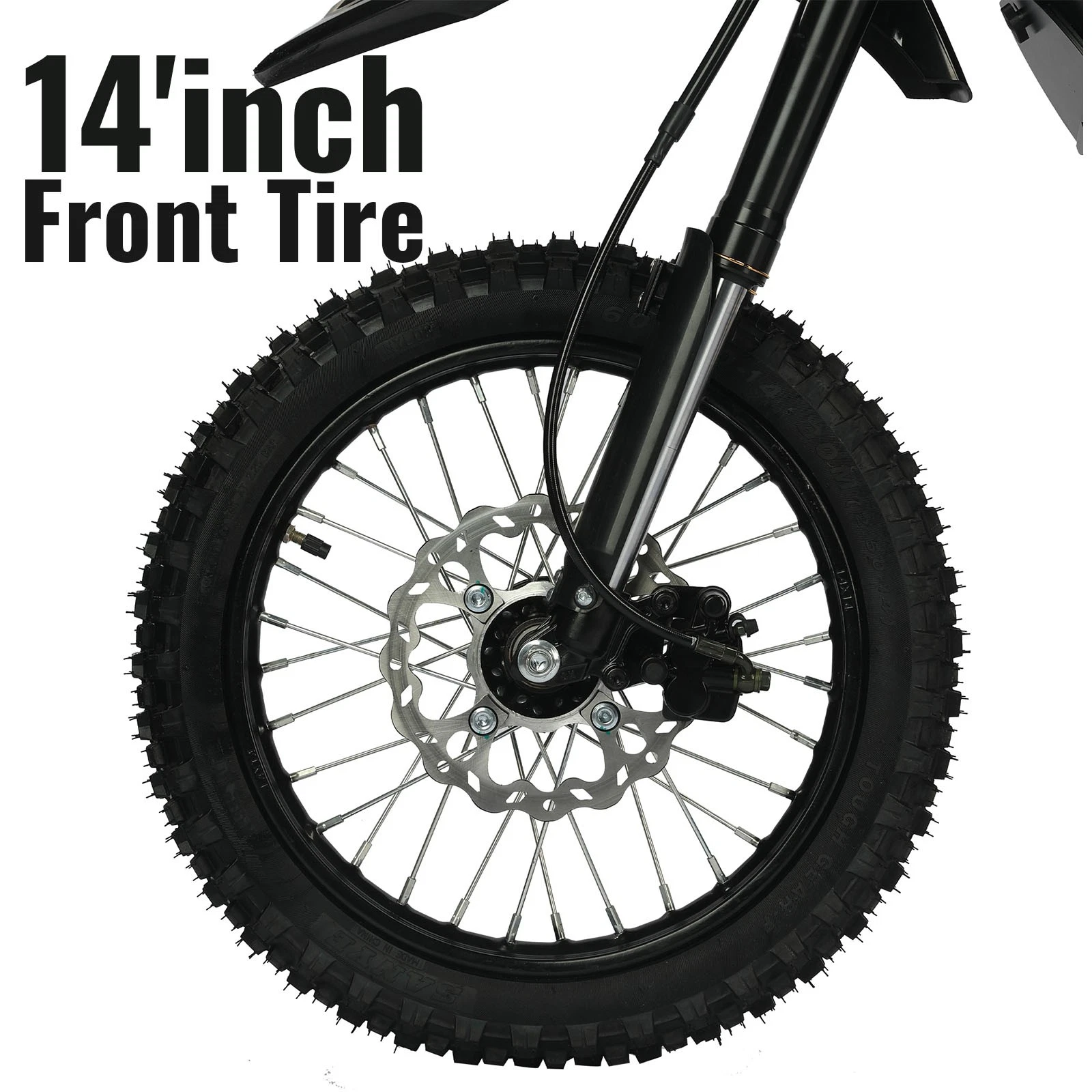 Ridge front wheel detail, 14-inch wheel